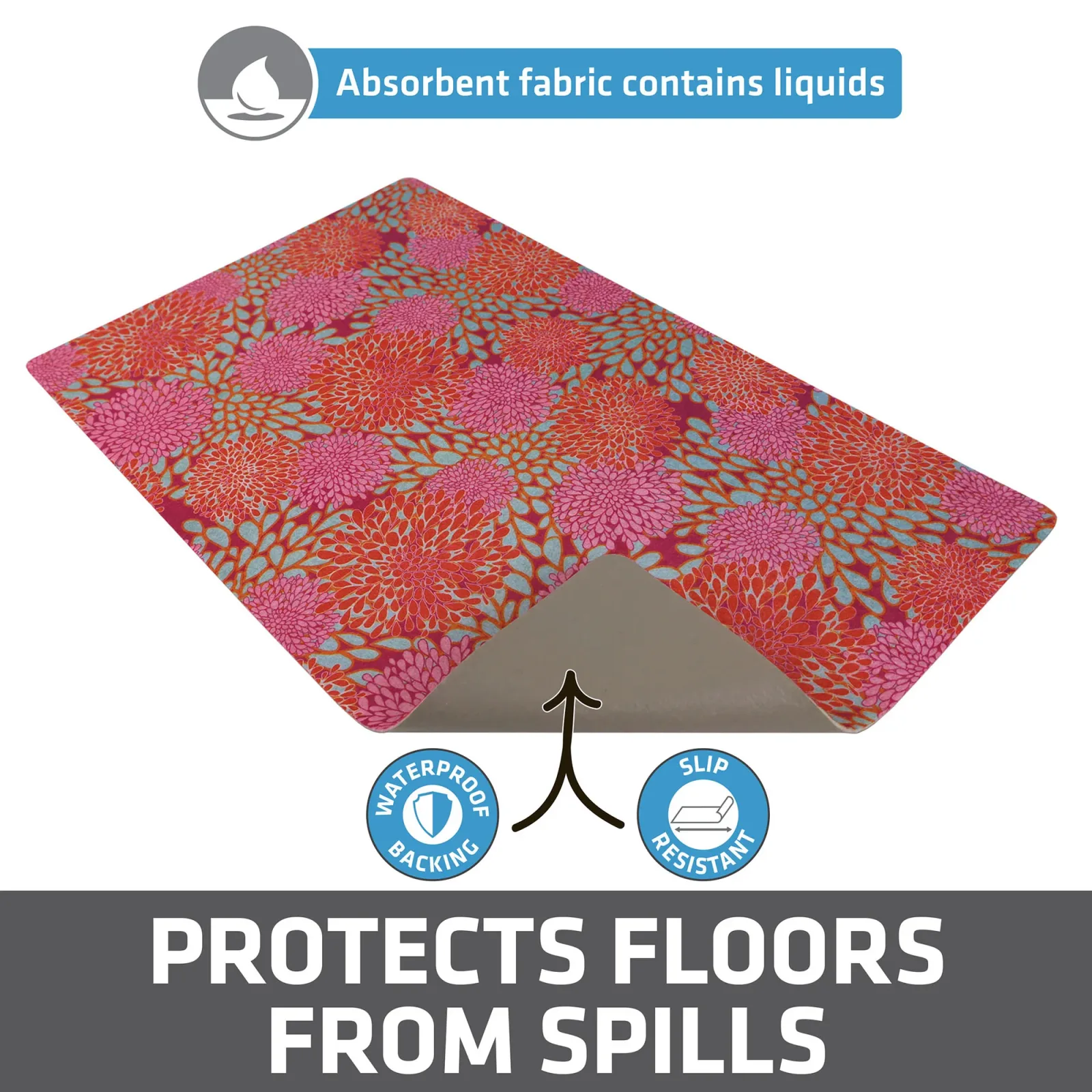 Drymate Pet Placemat, Pink Flower - Image 2