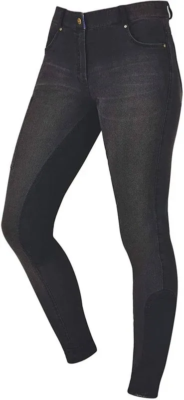 Dublin Ladies Shona Knee Patch Denim Breeches - Image 2