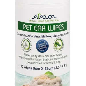 Ear Cleaner Wipes by Arava for Dogs Cats Puppies & Kittens 100