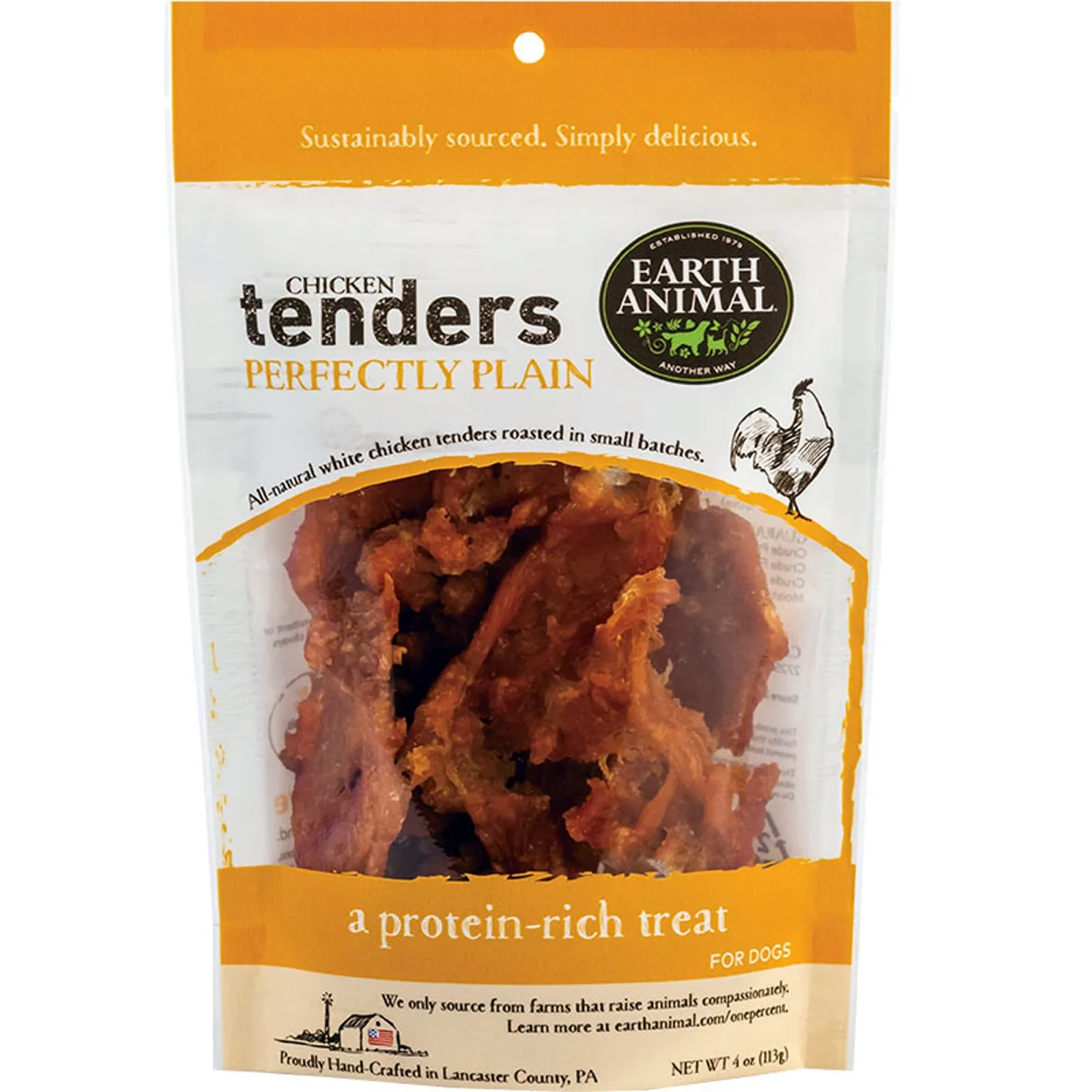 Earth Animal Chicken Tenders Dog Treats Perfectly Plain 4 oz