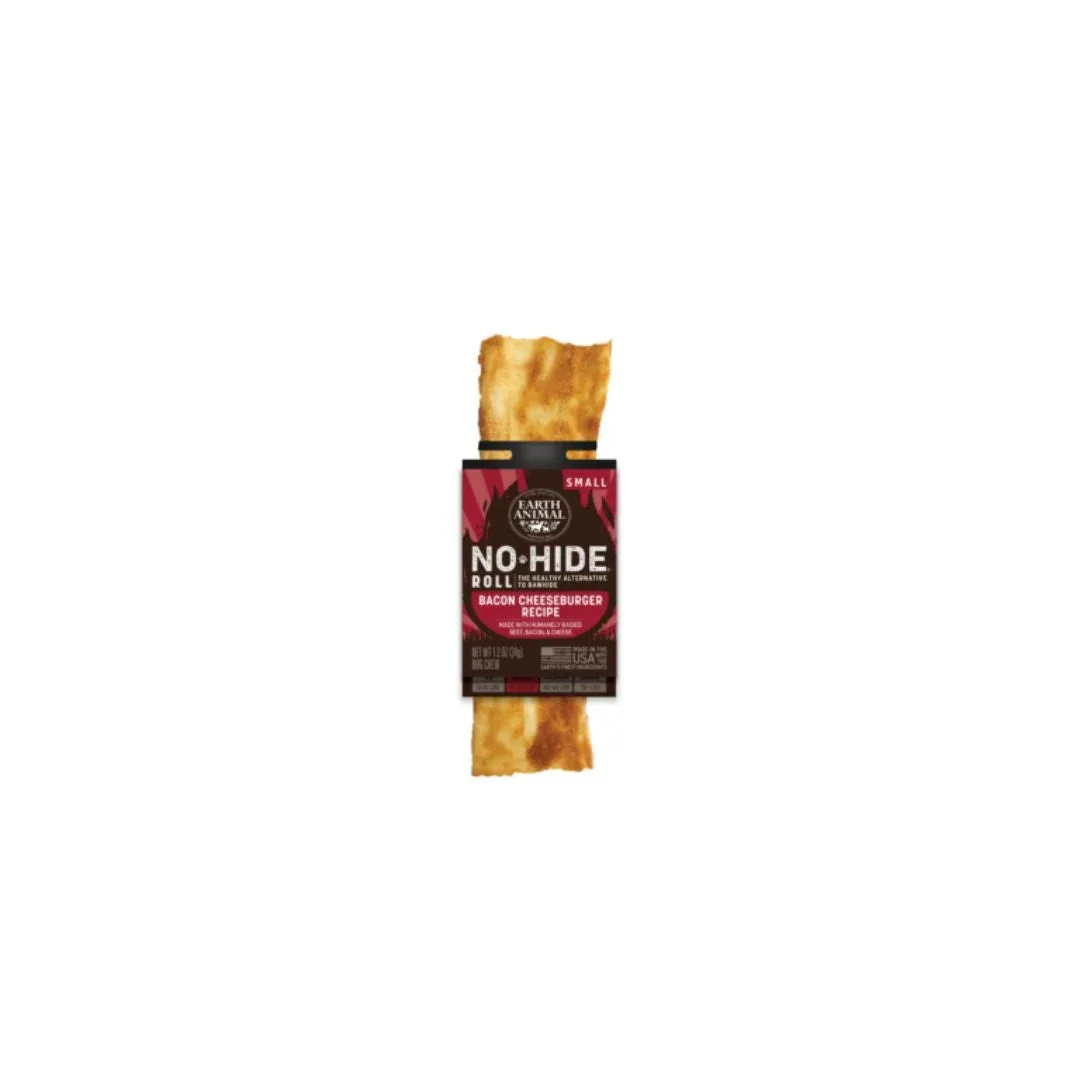 Earth Animal Dog No-Hide Bbq Roll Bacon Cheeseburger Small 24 ct