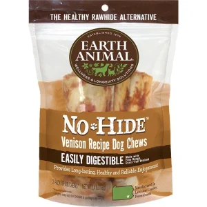 Earth Animal Dog No-hide Venison 4 Inches 2 Pack