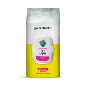 Earthbath Hypo-Allergenic Cat & Kitten Grooming Wipes, Fragrance Free 100ct