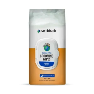 Earthbath Oatmeal & Aloe Grooming Wipes, Vanilla & Almond Soft-Sided Pouch 100 ct