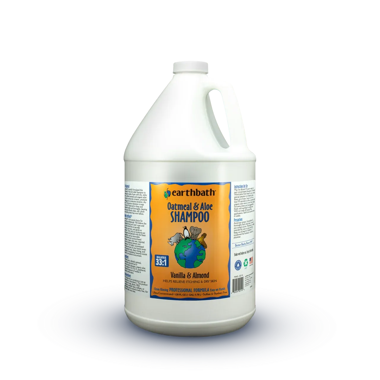 Earthbath Oatmeal & Aloe Shampoo, Vanilla & Almond 128oz