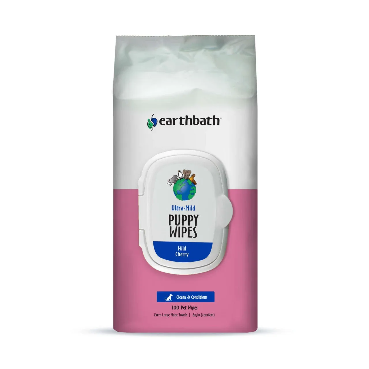 Earthbath Ultra-Mild Puppy Wipes, Wild Cherry 100ct