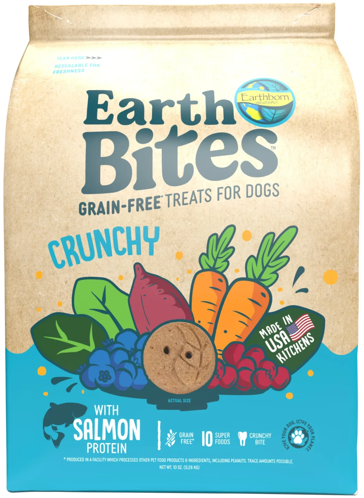 Earthborn Holistic EarthBites Crunchy Dog Treats Salmon & Pumpkin 10 oz
