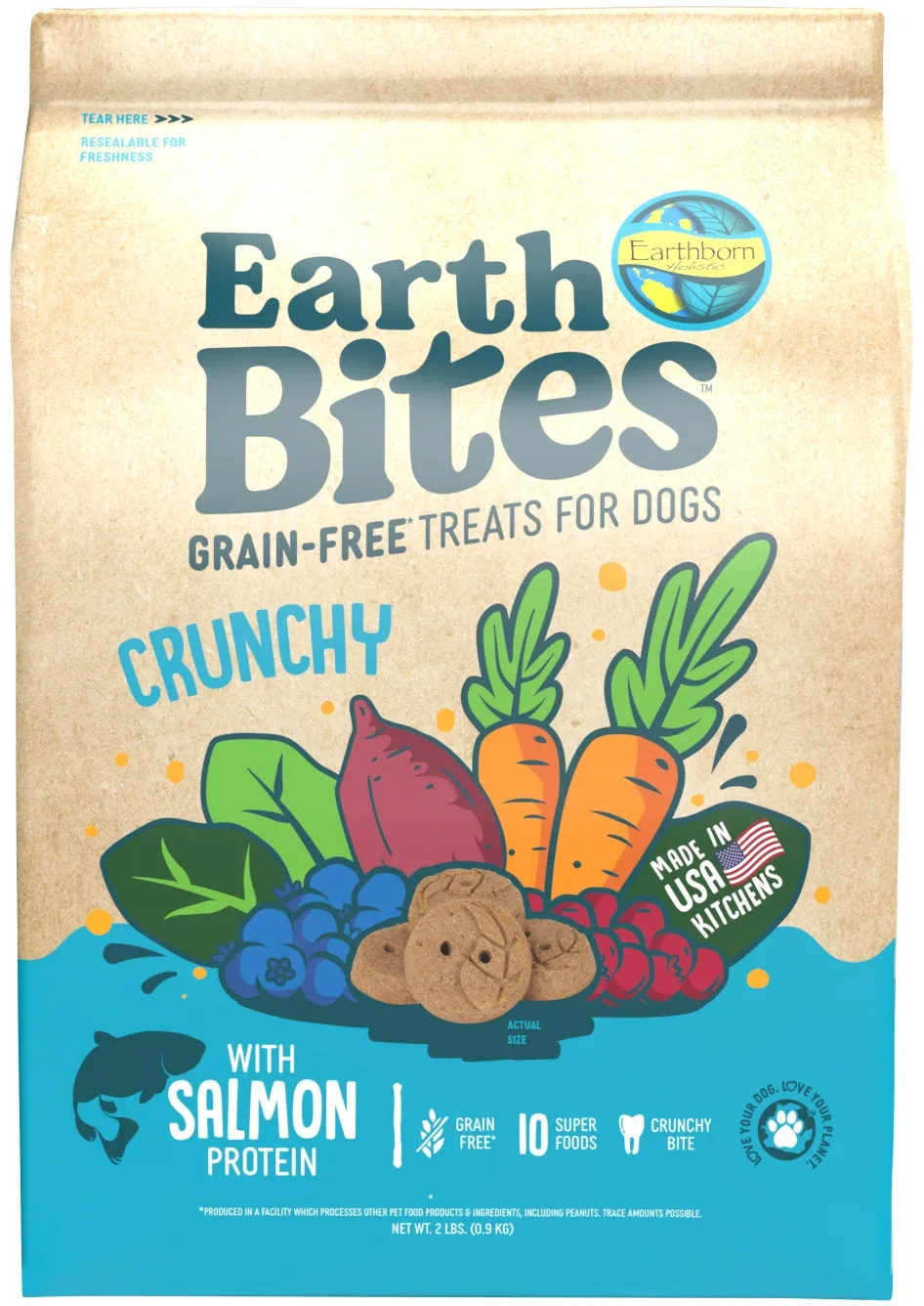 Earthborn Holistic EarthBites Crunchy Dog Treats Salmon & Pumpkin 2 lb