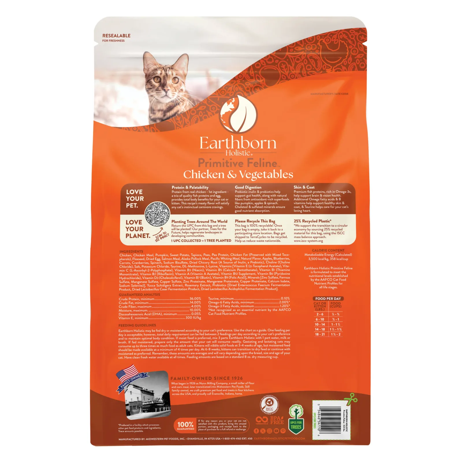 Earthborn Holistic Primitive Feline 12.5 lb. Grain-Free Dry Cat Food - Image 2