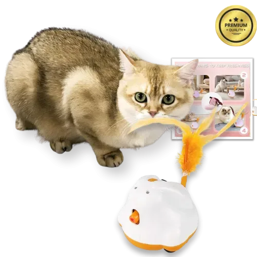 Electric Cat Toys – 4-in-1 Interactive Feather & Laser Turntable Toy for Cats | Automatic Teasing Stick & Fishing Rod