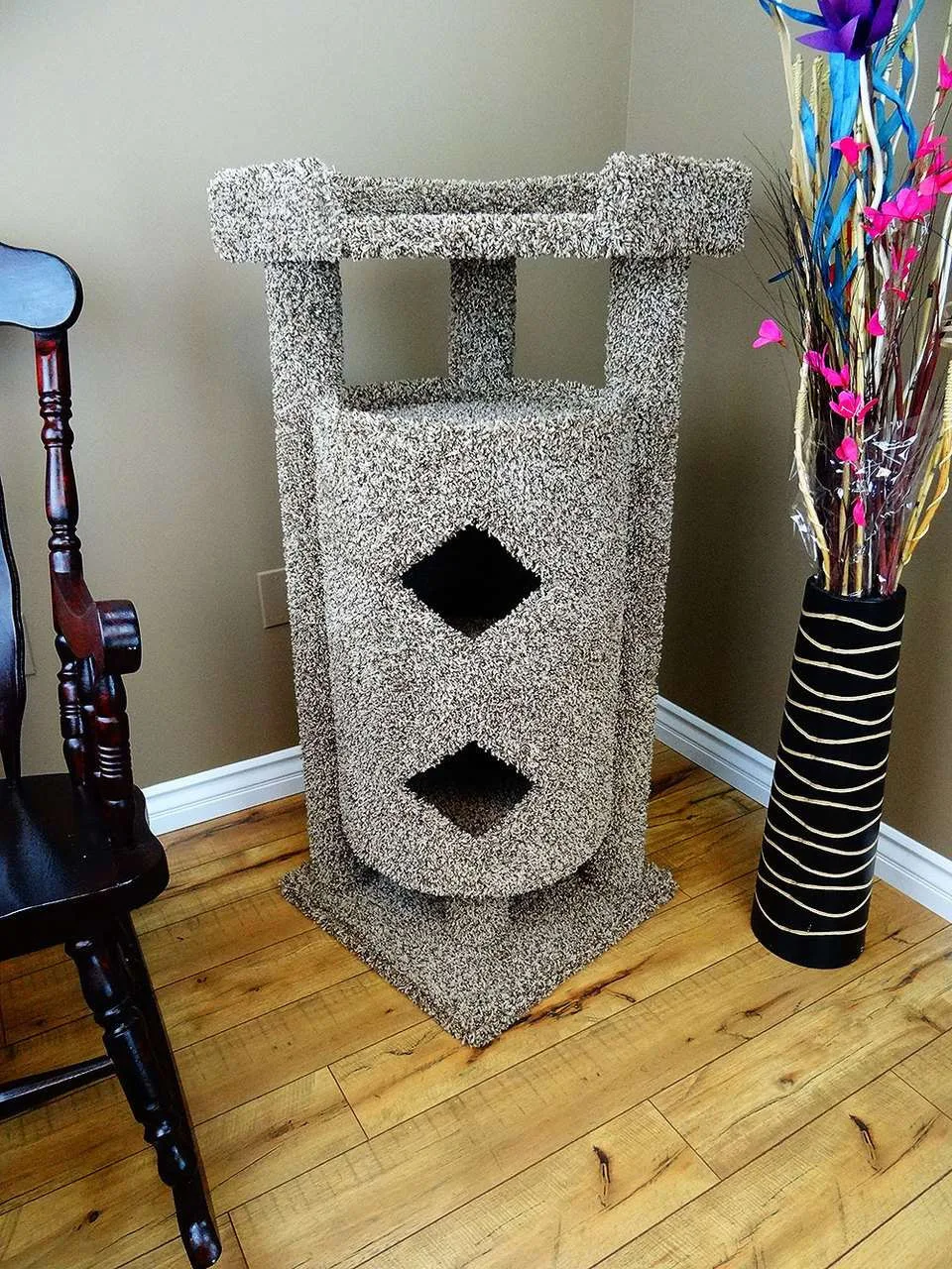 Elevated Double Cat House — Solid Wood Condo & Bed for Large Cats
