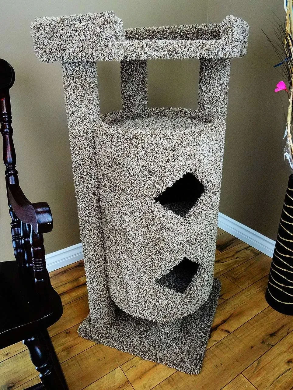 Elevated Double Cat House — Solid Wood Condo & Bed for Large Cats - Image 2