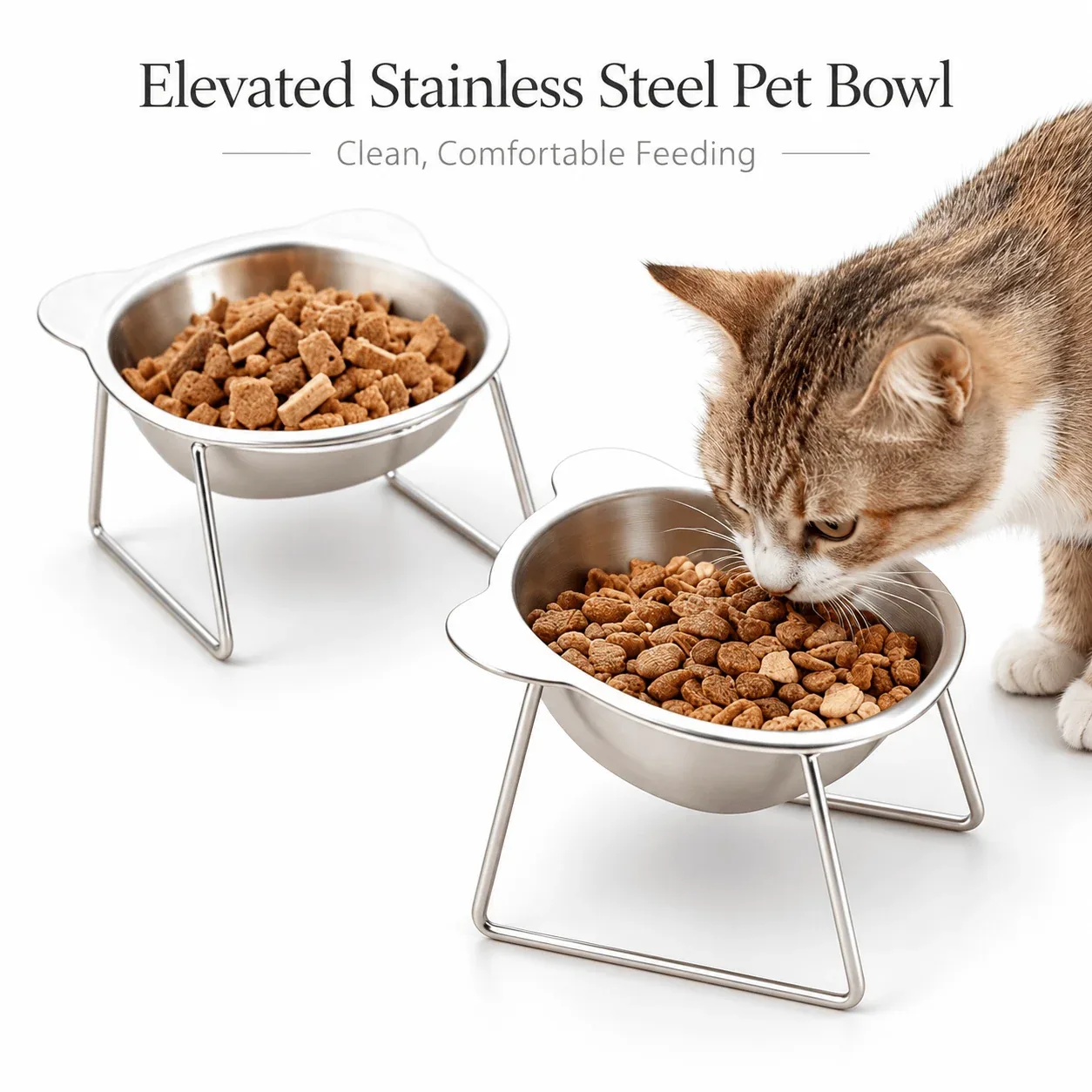 Elevated Stainless Steel Pet Bowl - Image 2
