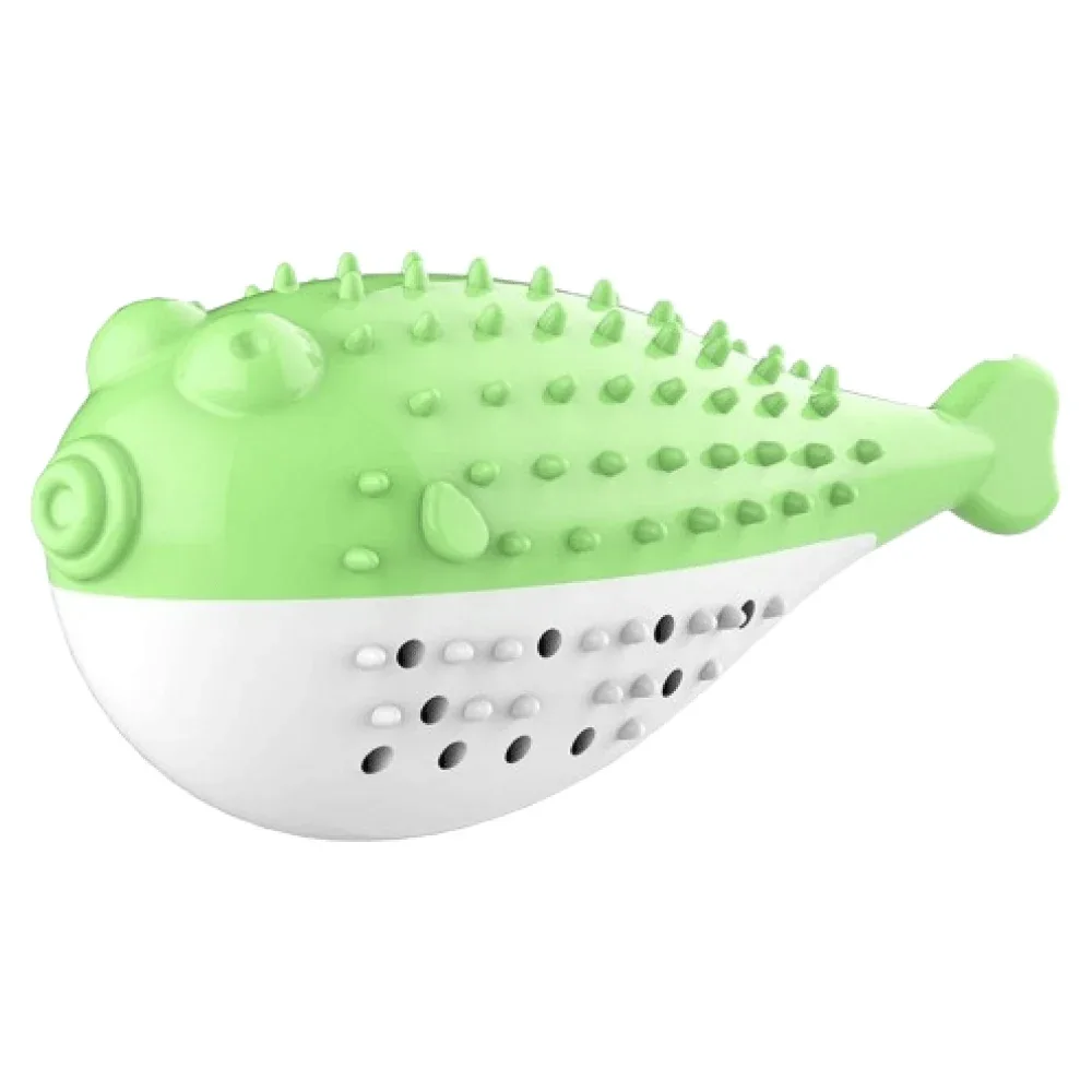 Emily Pets Puffer Fish Shaped with Catnip Toy for Cats (Green)