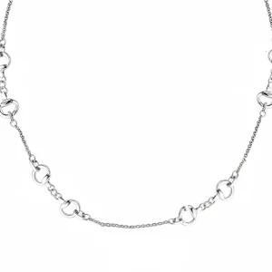 Equestrian Jewelry Brass Long Silver Snaffle Bit Necklace