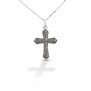 Equestrian Jewelry Small Silver Cross Pendant Necklace