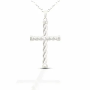 Equestrian Jewelry Twisted Cross Pendant Necklace