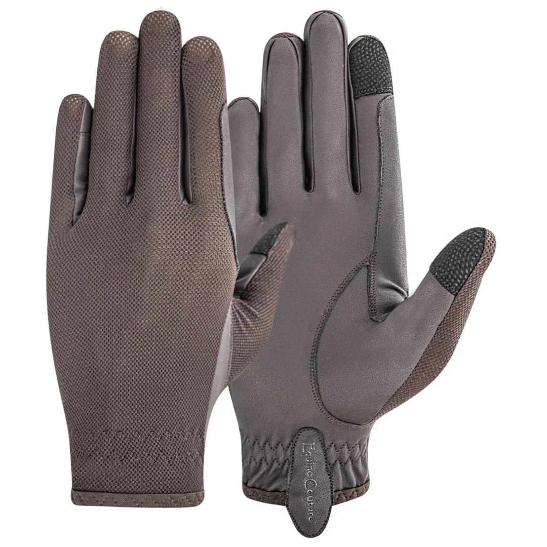 Equine Couture Aerocool Hook and Loop Adjustable Touch Screen Riding Gloves - Image 2