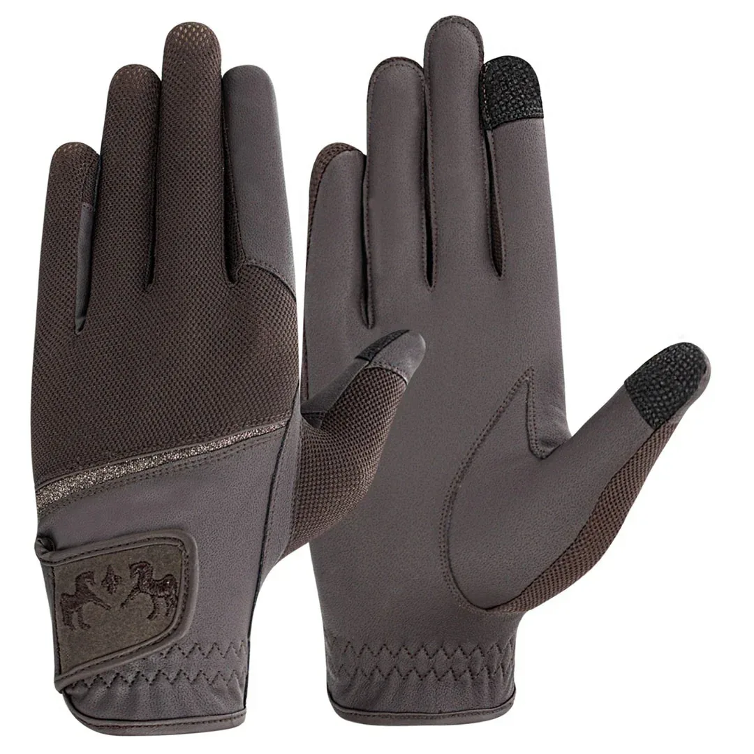 Equine Couture Aerocool Touch Screen Riding Gloves with Glitter - Image 2