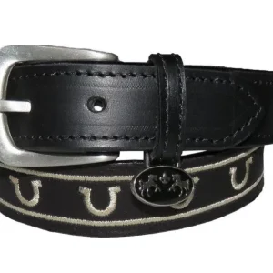 Equine Couture Kids Lee Leather Belt Lg Blk