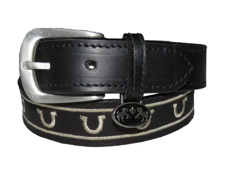 Equine Couture Kids Lee Leather Belt Lg Blk - Image 2