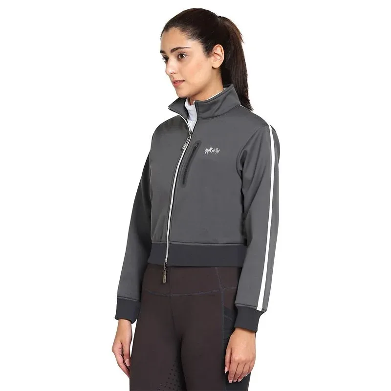 Equine Couture Ladies Cropped Jacket LG Charcoal - Image 2