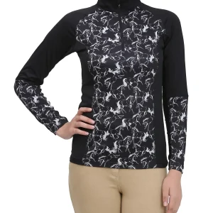 Equine Couture Ladies Linear Horses Sport Shirt