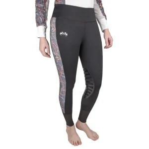 Equine Couture Ladies Snaffle Bits Tights- Black- Large