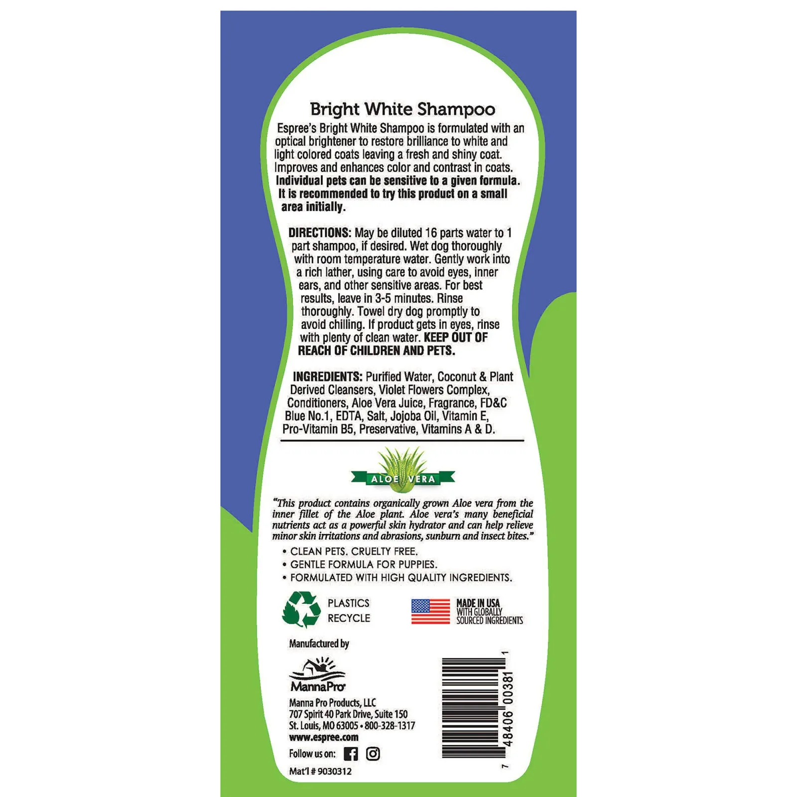 Espree Bright White Shampoo For Dogs & Cats 20 Ounce - Image 2