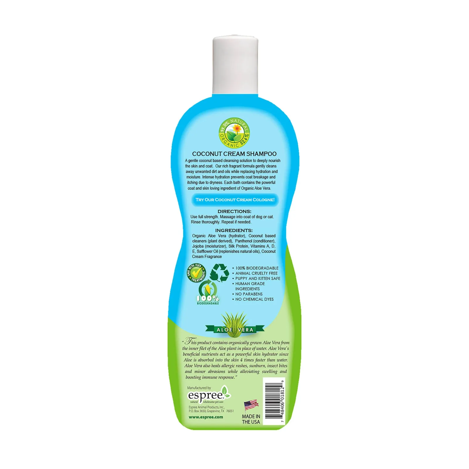 Espree Coconut Cream Shampoo For Dogs & Cats 20 Ounce - Image 2