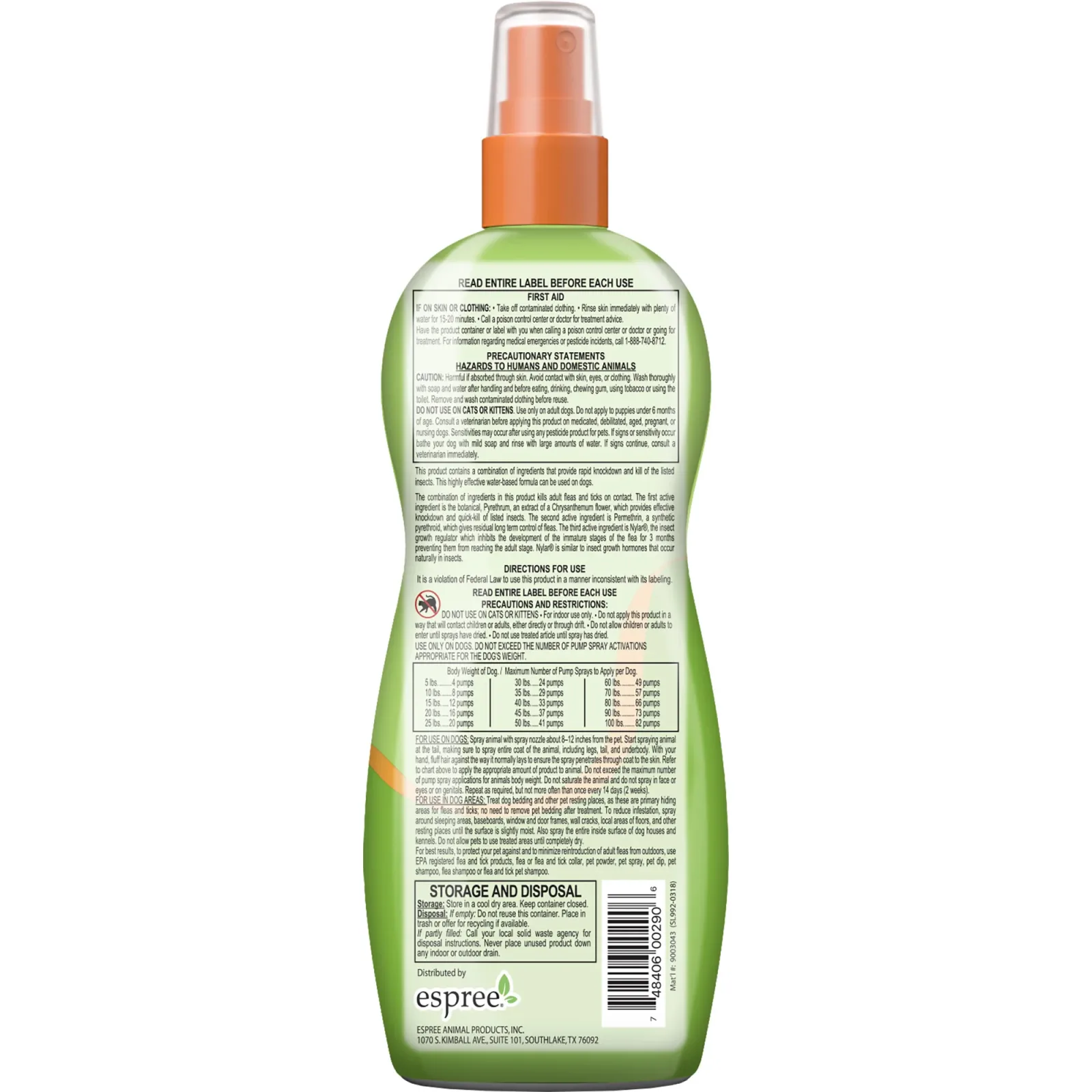 Espree Flea & Tick Spray For Dogs 12 Ounce - Image 2