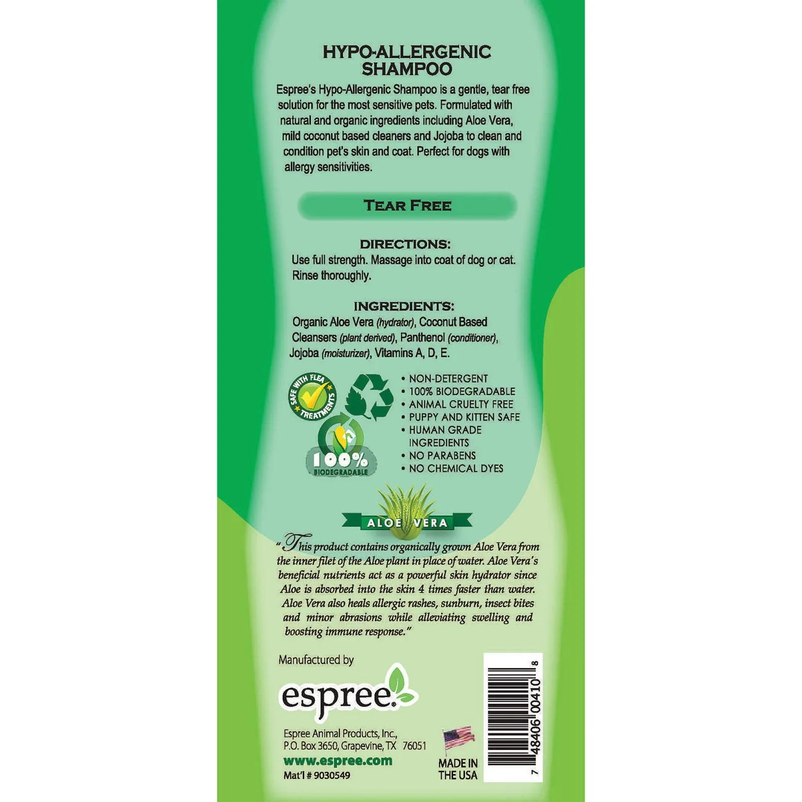 Espree Hypo Allergenic Shampoo For Dogs & Cats 20 Ounces - Image 2