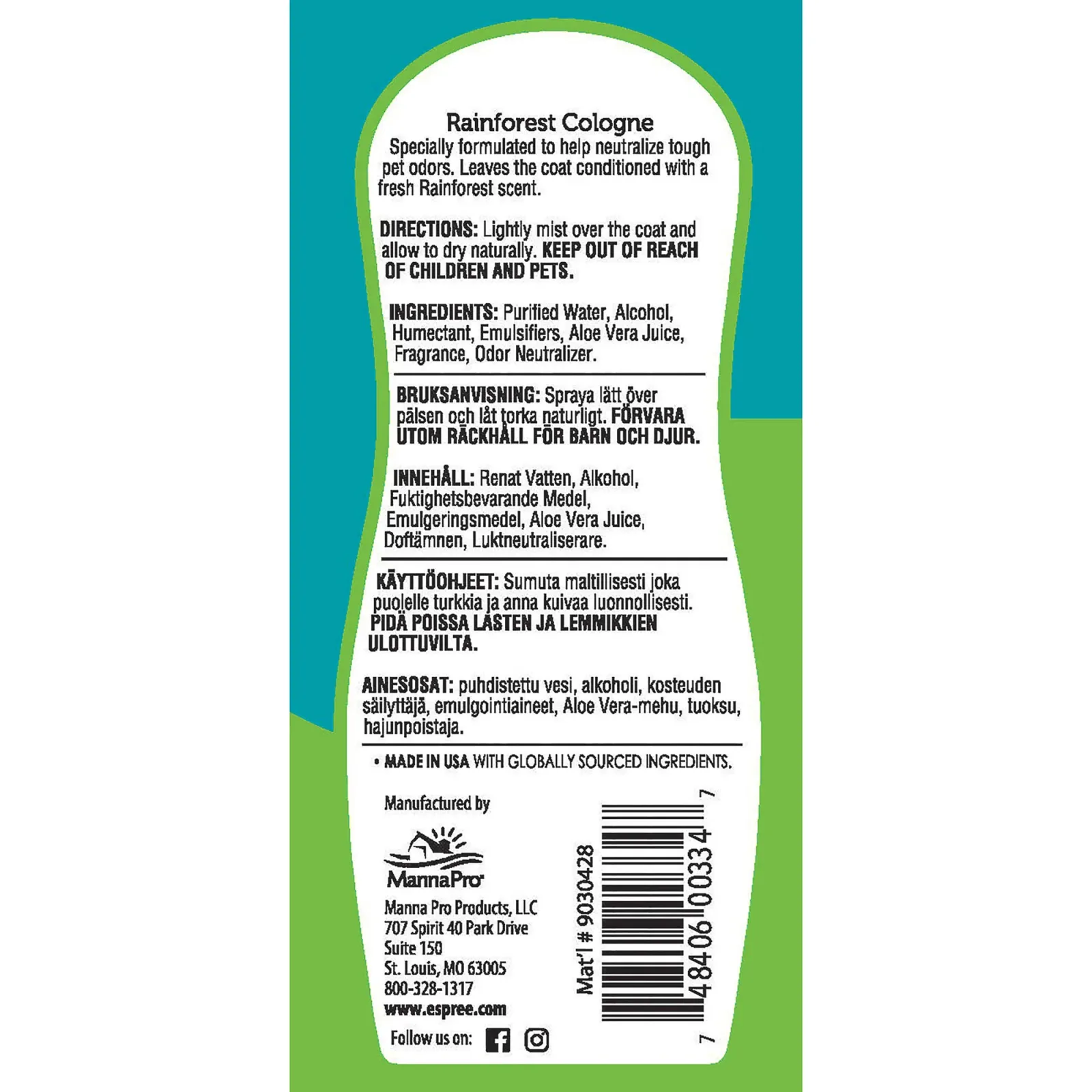 Espree Rainforest Cologne For Dogs 4 Ounce - Image 2