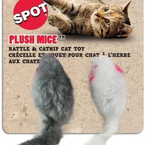 Ethical Products Spot Plush Mice Rattle & Catnip Cat Toy 2pk