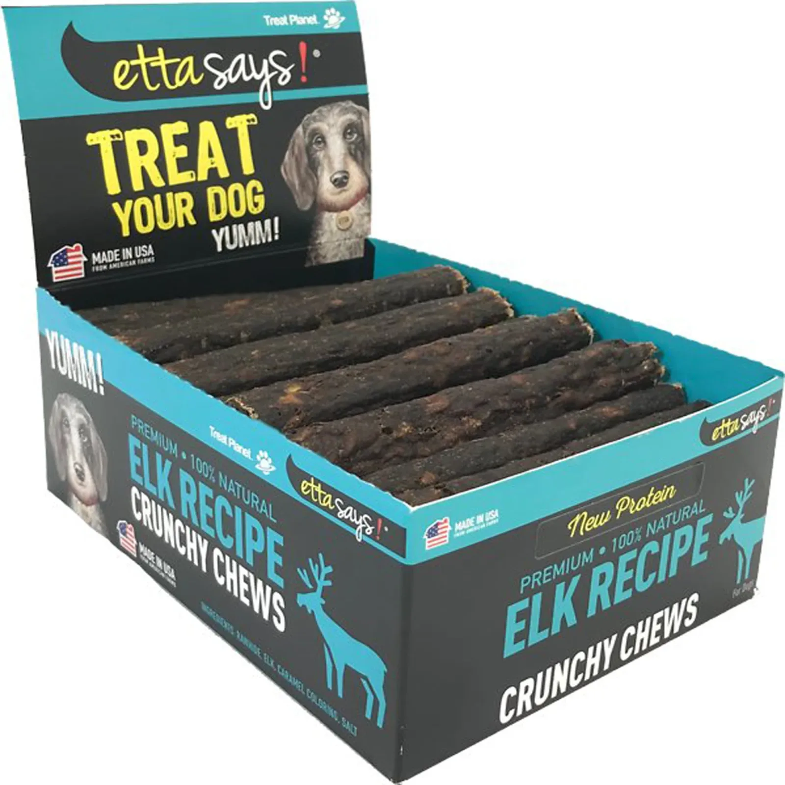 Etta Says Dog Crunchy Dog Chew Elk 4.5 in 36 ct