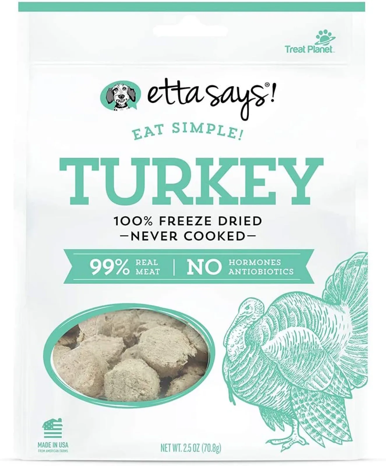 Etta Says! Eat Simple 100% Freeze-Dried Turkey Dog Treats 2.5 oz