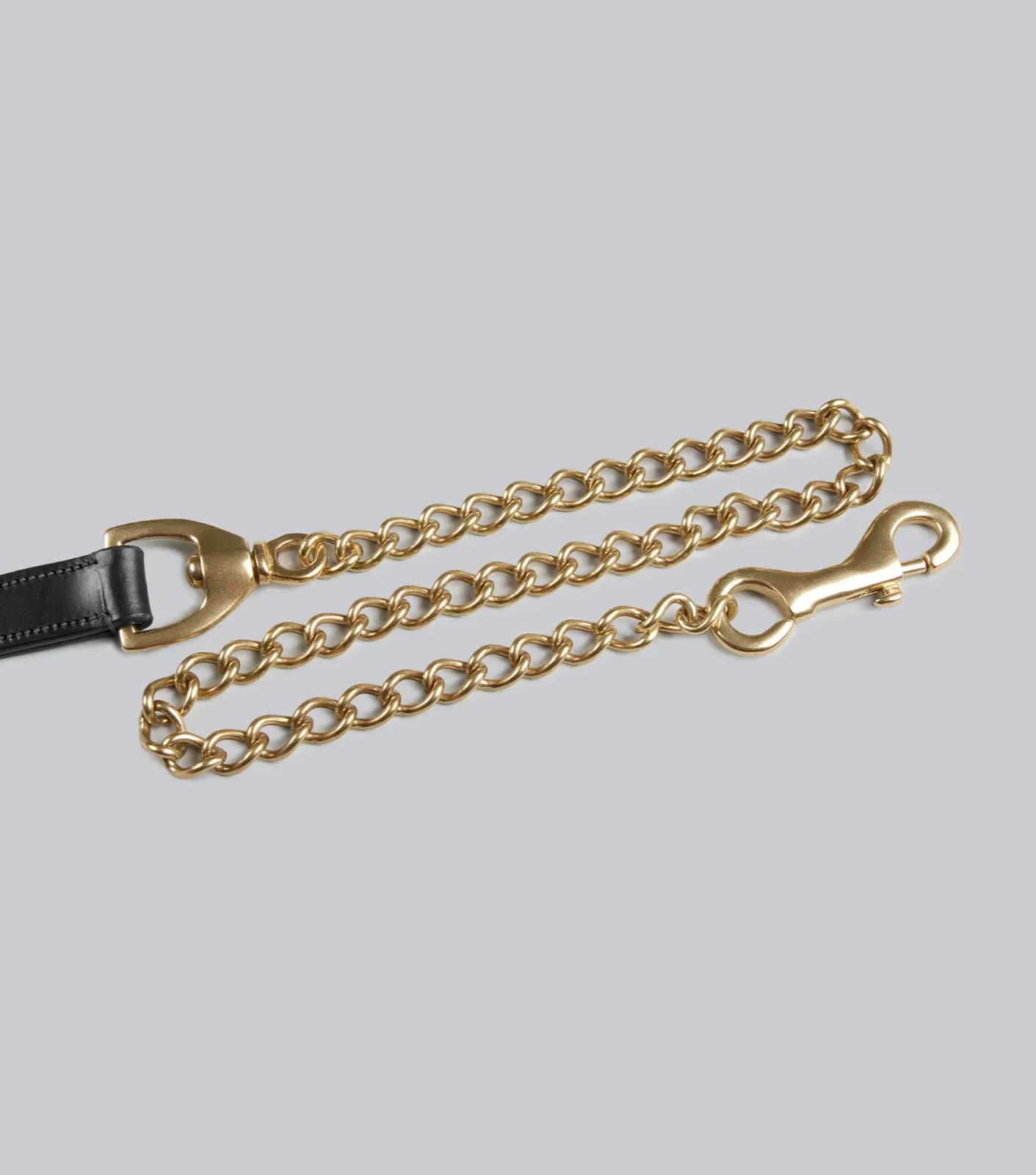 European Leather Lead Chain Black - Image 2