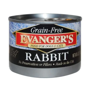 Evanger's Grain-Free Wet Dog & Cat Wet Dog Food Rabbit, 6 oz 24 ct