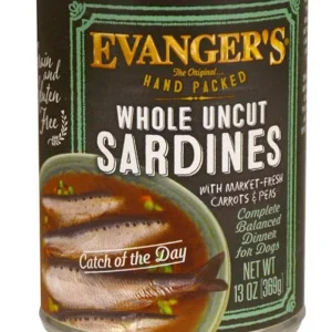 Evanger's Hand Packed Wet Dog Food Whole Uncut Sardines 12oz 12pk