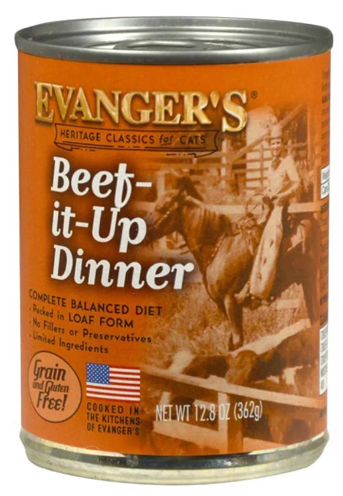 Evanger's Heritage Classic Wet Cat Food Beef It Up 12.8oz 12pk