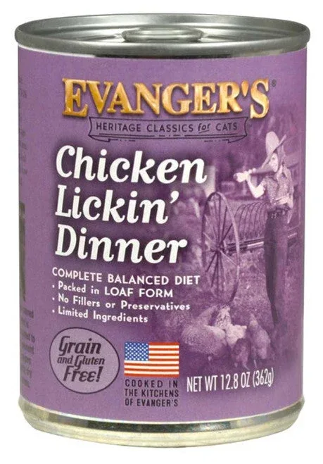 Evanger's Heritage Classic Wet Cat Food Chicken Lickin' 12.8oz 12pk - Image 2