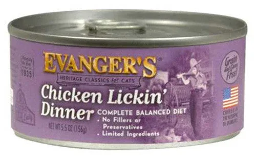 Evanger's Heritage Classic Wet Cat Food Chicken Lickin' 5.5oz 24pk - Image 2