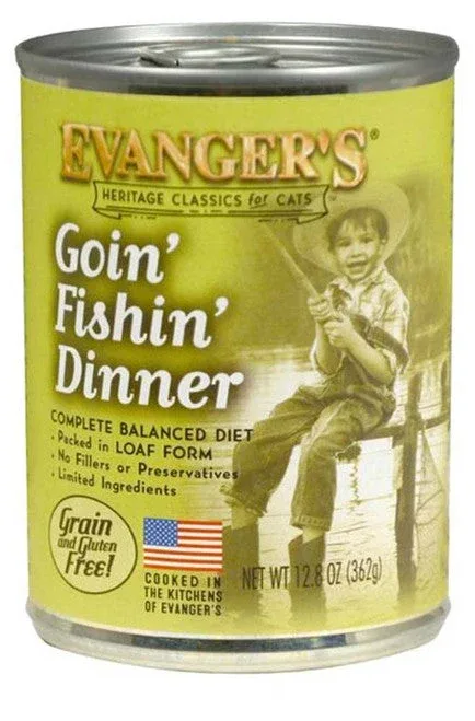 Evanger's Heritage Classic Wet Cat Food Goin' Fishin' 12.8oz 12pk - Image 2