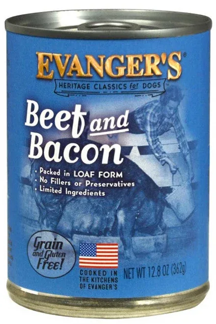 Evanger's Heritage Classic Wet Dog Food Beef & Bacon 12.8oz 12pk - Image 2