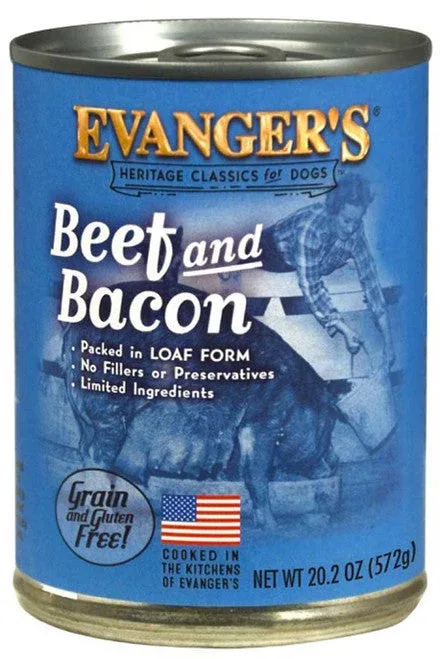 Evanger's Heritage Classic Wet Dog Food Beef & Bacon 20.2oz 12pk - Image 2