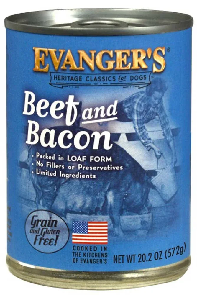 Evanger's Heritage Classic Wet Dog Food Beef & Bacon 20.2oz 12pk