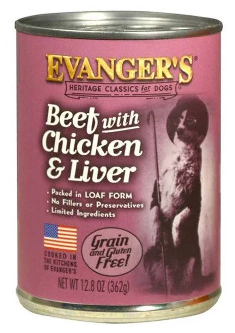 Evanger's Heritage Classic Wet Dog Food Beef, Chicken & Liver 12.8oz 12pk - Image 2