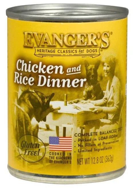 Evanger's Heritage Classic Wet Dog Food Chicken & Rice 12.8oz 12pk - Image 2