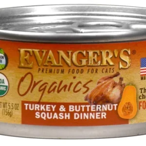 Evanger's Organics Wet Cat Food Turkey with Butternut Squash 5.5oz
