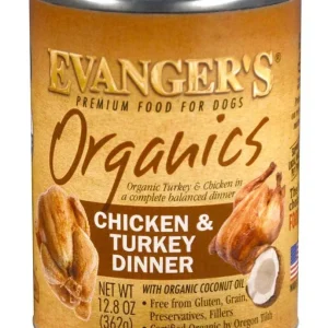 Evanger's Organics Wet Dog Food Chicken & Turkey 12.8oz 12pk